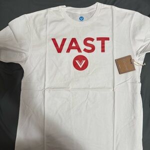 VAST White and Red Short Sleeve Tee with Bold Logo NWT